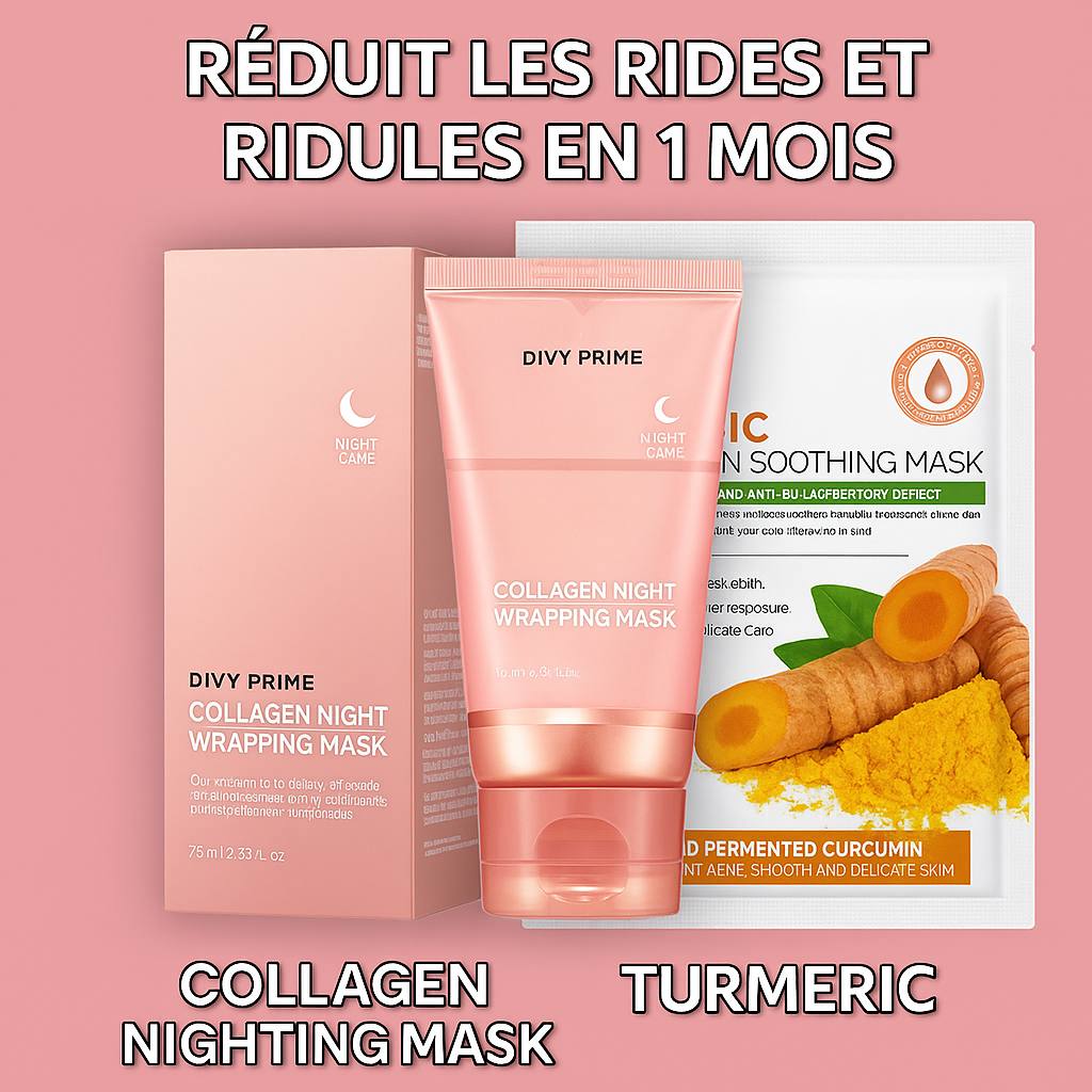 Pack Beauté Divine : 1 Masque Collagène + 3 Masques Curcuma